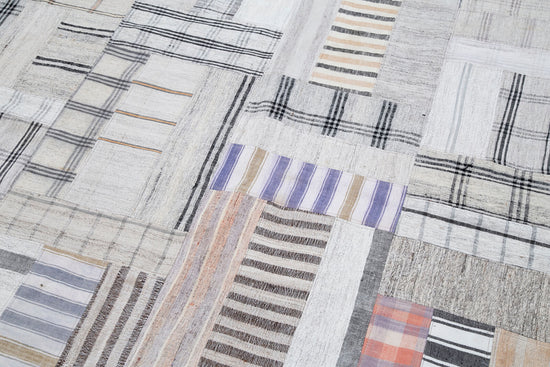 8x11 Beige Kilim Patchwork Rug - 30615