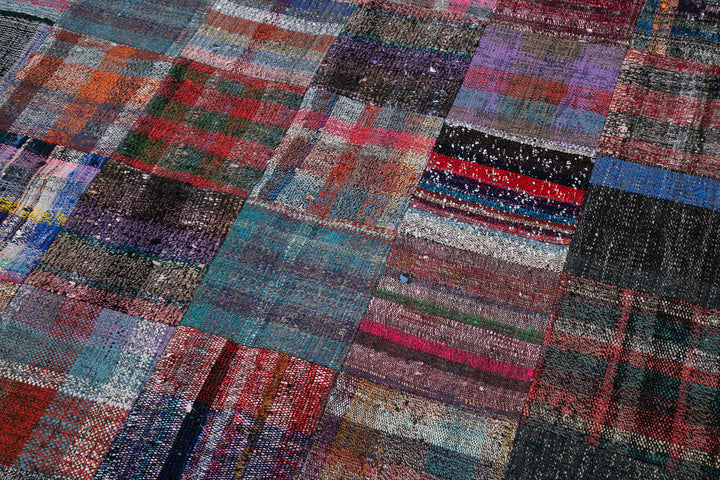 8x12 Multicolor Kilim Patchwork Rug - 30617