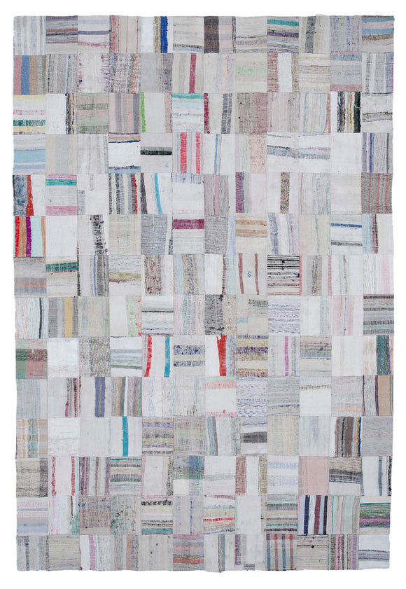 8x12 Beige Kilim Patchwork Rug - 30620