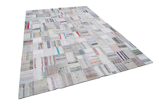 8x12 Beige Kilim Patchwork Rug - 30620