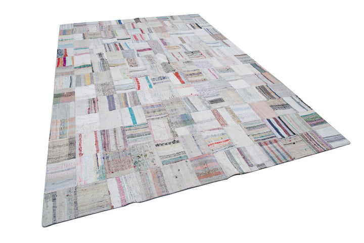 8x12 Beige Kilim Patchwork Rug - 30620