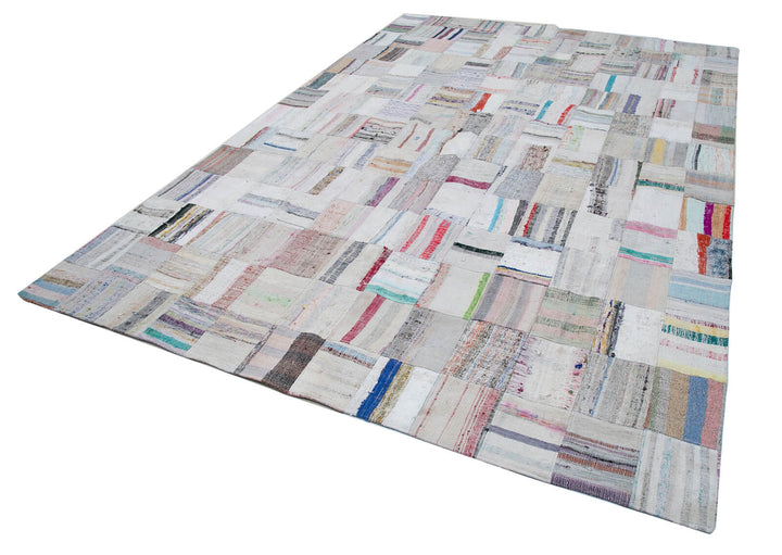 8x12 Beige Kilim Patchwork Rug - 30620