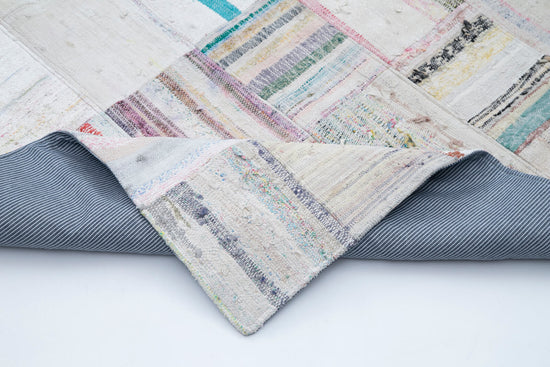 8x12 Beige Kilim Patchwork Rug - 30620