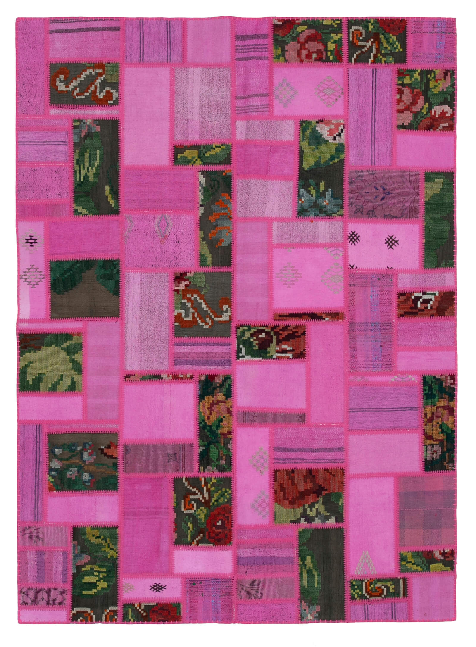 6x8 Pink Turkish Kilim Patchwork Rug - 30626