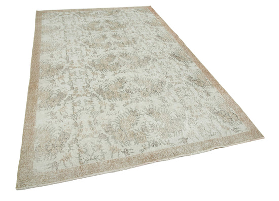 6x9 Beige Turkish Vintage Area Rug - 30749