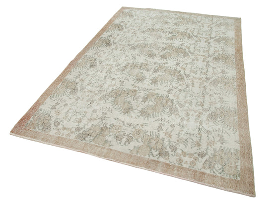 6x9 Beige Turkish Vintage Area Rug - 30749