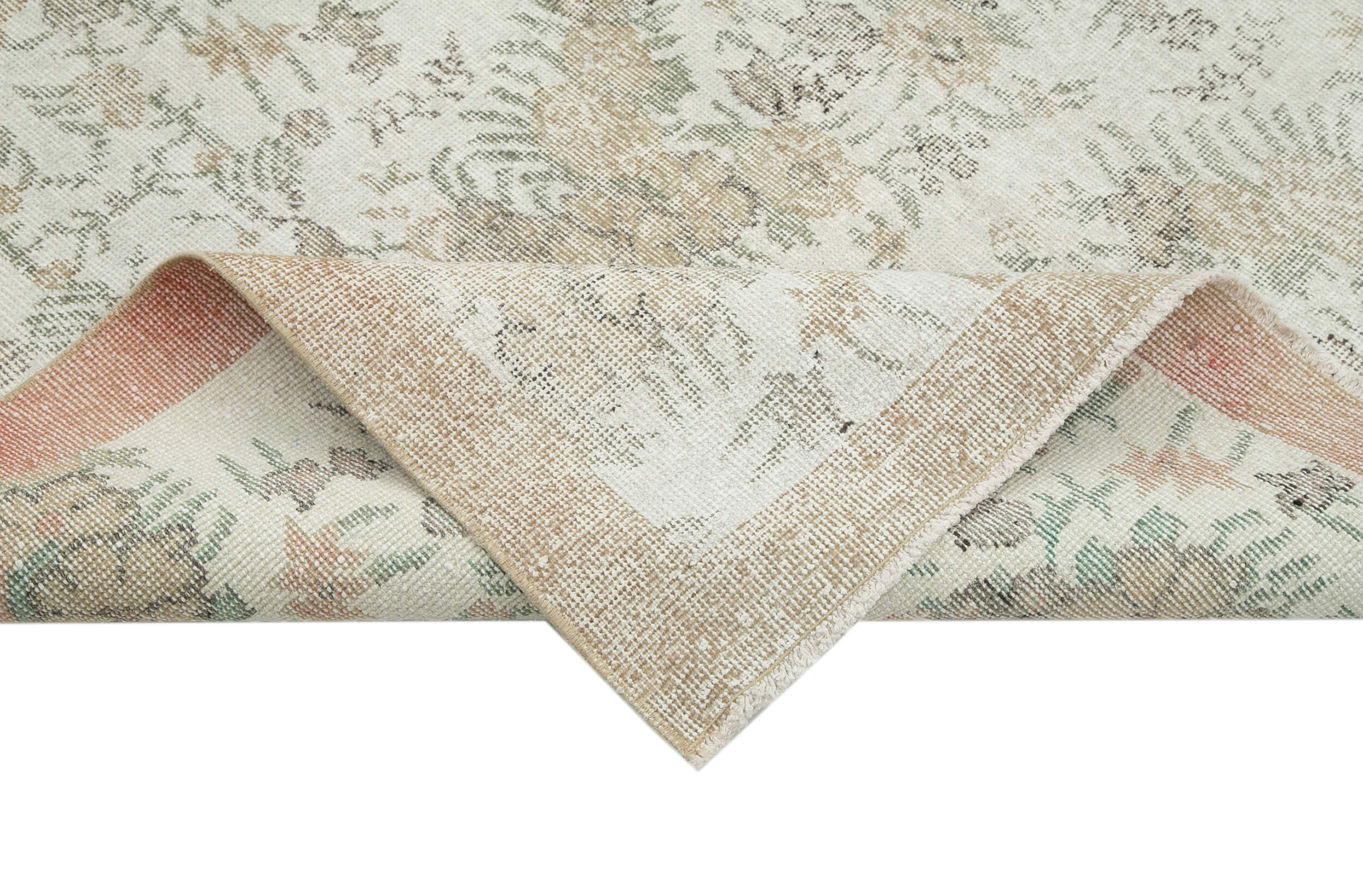 6x9 Beige Turkish Vintage Area Rug - 30749