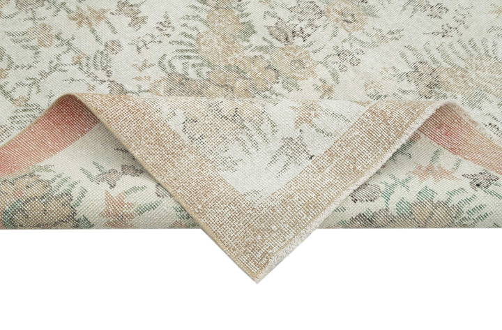 6x9 Beige Turkish Vintage Area Rug - 30749