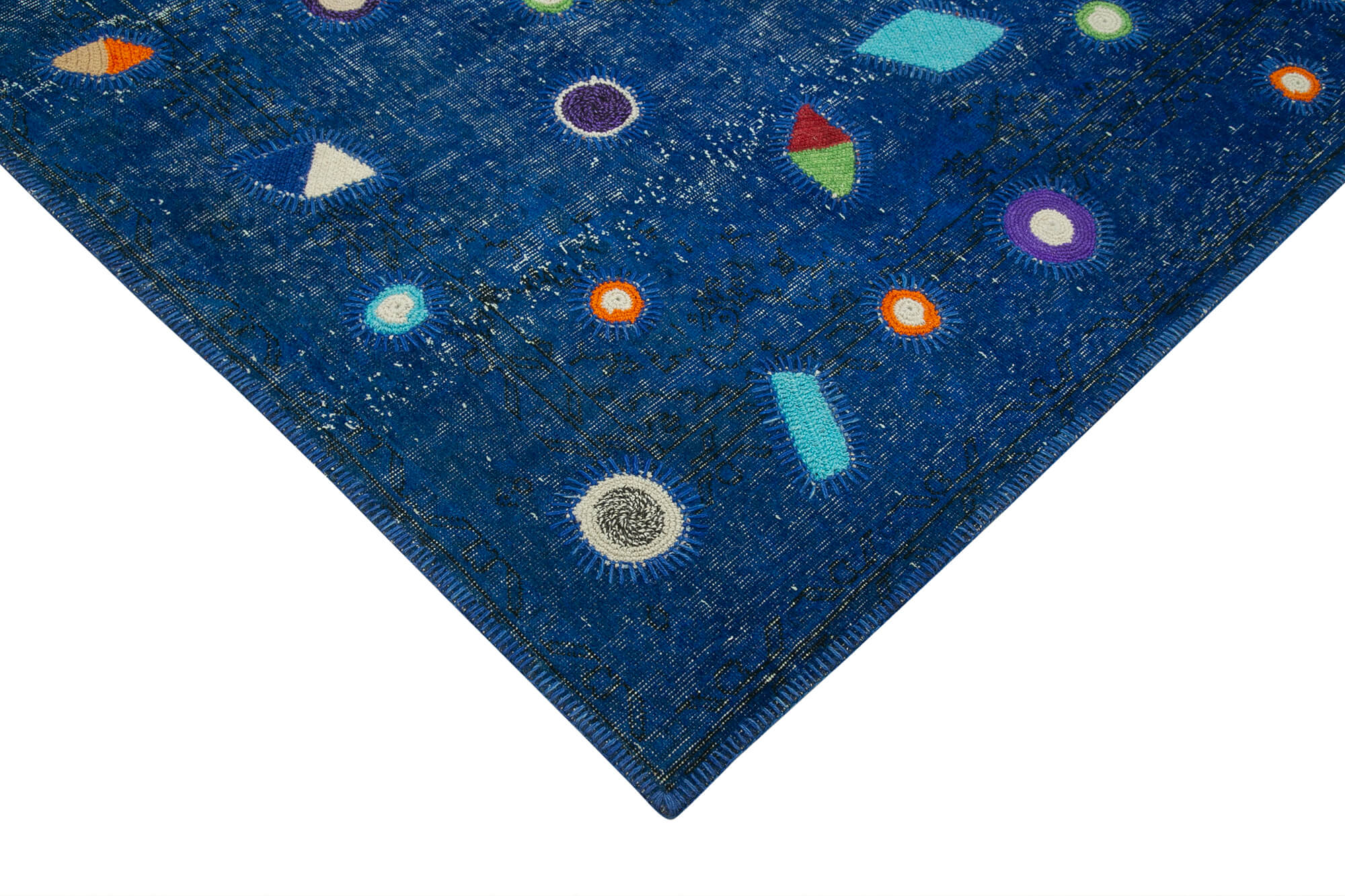 6x9 Blue Modern Patchwork Rug - 30949