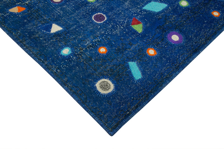 6x9 Blue Modern Patchwork Rug - 30949