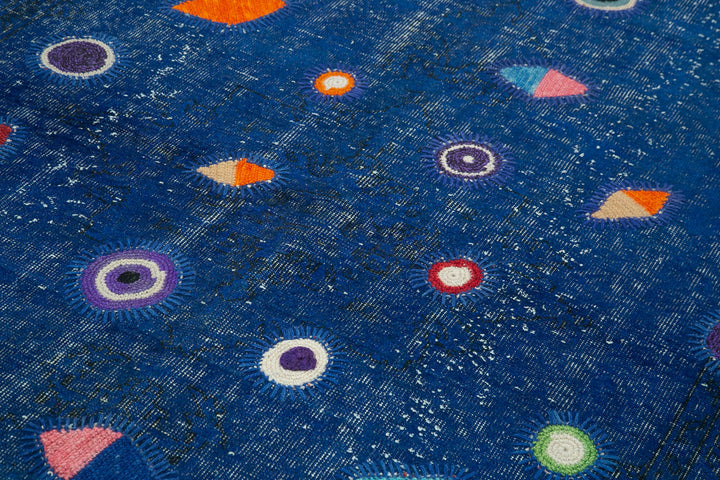 6x9 Blue Modern Patchwork Rug - 30949