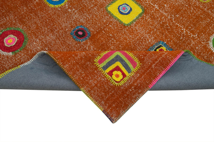 6x10 Orange Modern Patchwork Rug - 30955