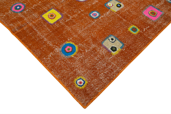 6x10 Orange Modern Patchwork Rug - 30957