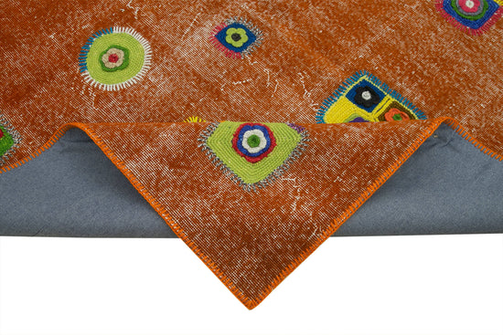 6x10 Orange Modern Patchwork Rug - 30957