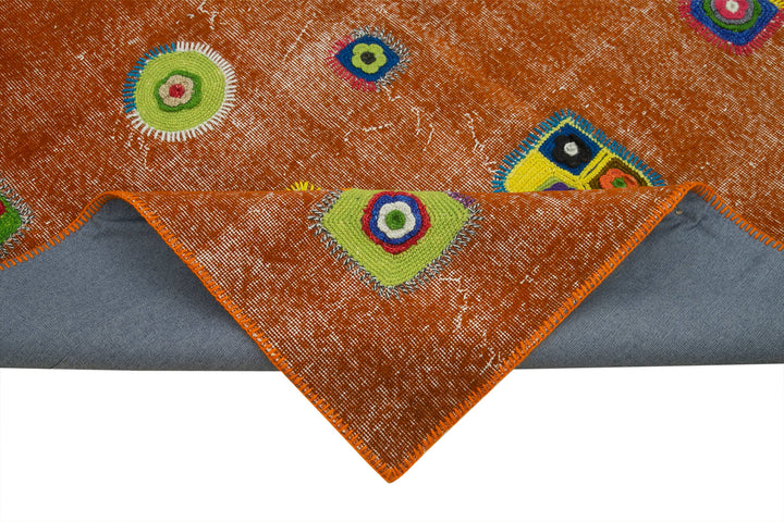 6x10 Orange Modern Patchwork Rug - 30957
