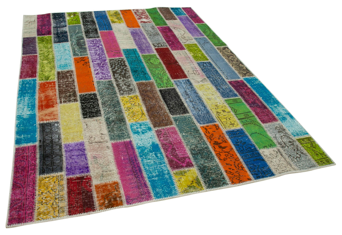 6x8 Multicolor Modern Patchwork Rug - 30963