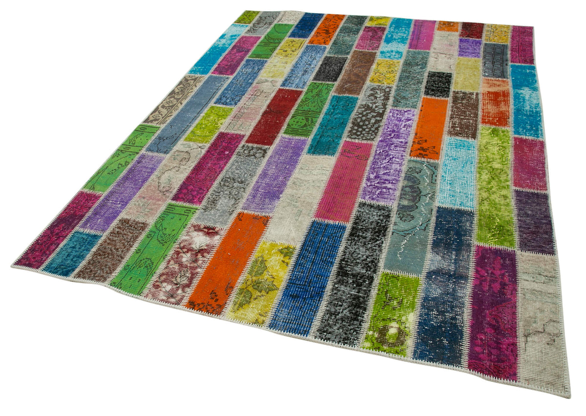 6x8 Multicolor Modern Patchwork Rug - 30963