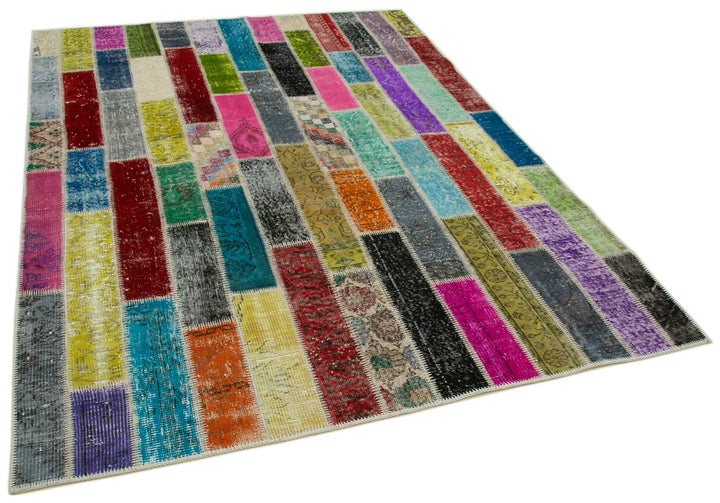 6x8 Multicolor Modern Patchwork Rug - 30964