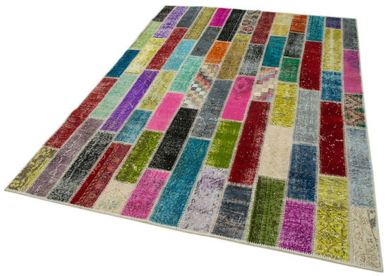 6x8 Multicolor Modern Patchwork Rug - 30964