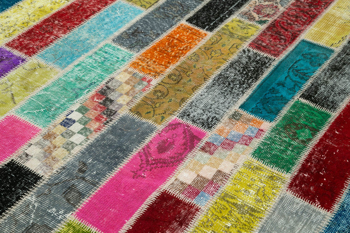 6x8 Multicolor Modern Patchwork Rug - 30964