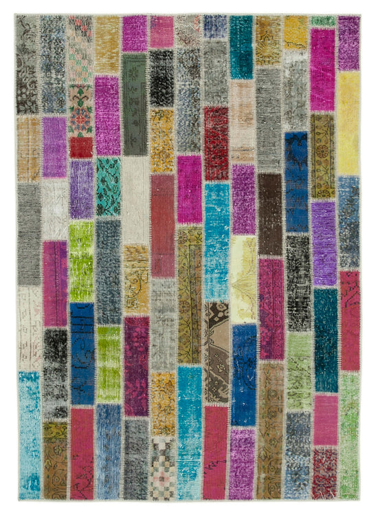 6x8 Multicolor Modern Patchwork Rug - 30965
