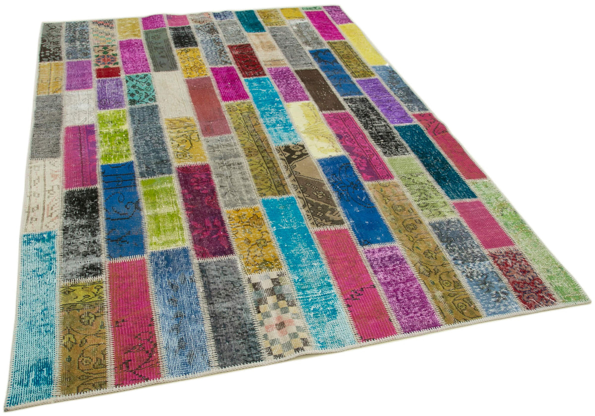 6x8 Multicolor Modern Patchwork Rug - 30965