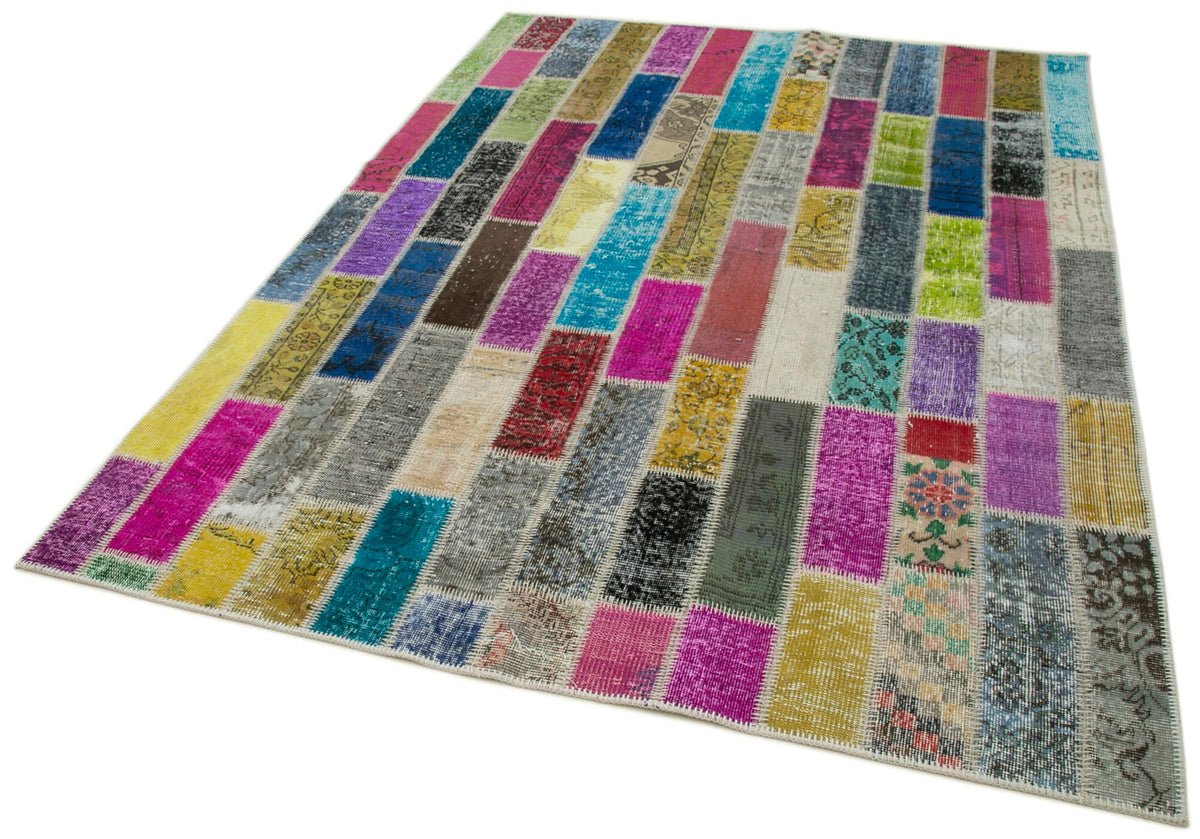 6x8 Multicolor Modern Patchwork Rug - 30965