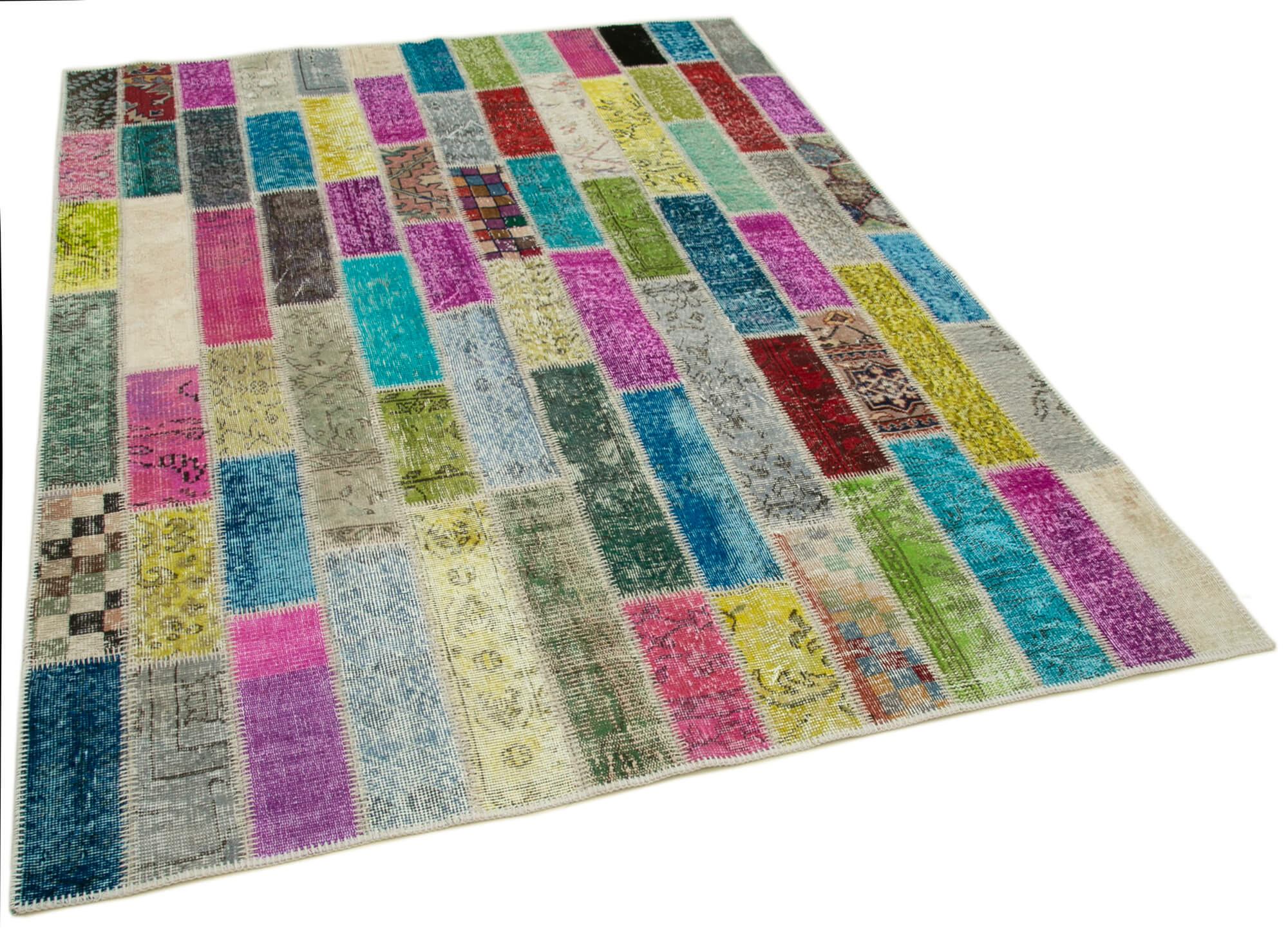 6x8 Multicolor Modern Patchwork Rug - 30966