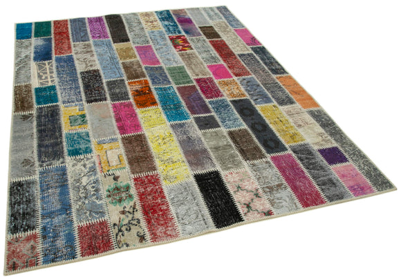 6x8 Multicolor Modern Patchwork Rug - 30967