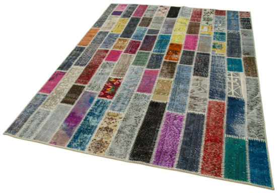 6x8 Multicolor Modern Patchwork Rug - 30967