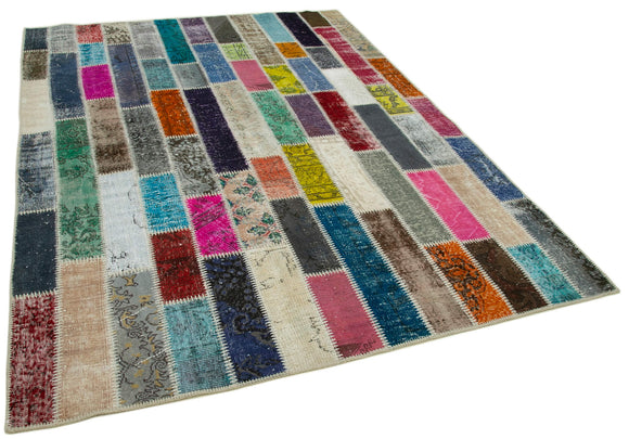 6x8 Multicolor Modern Patchwork Rug - 30968