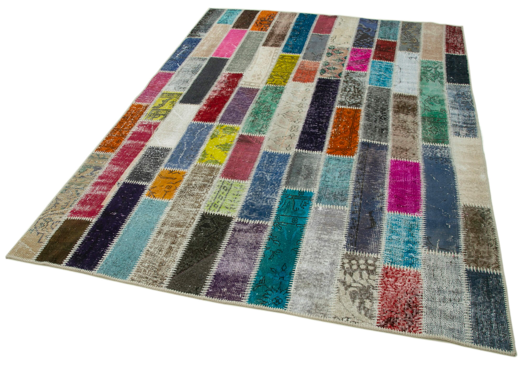 6x8 Multicolor Modern Patchwork Rug - 30968