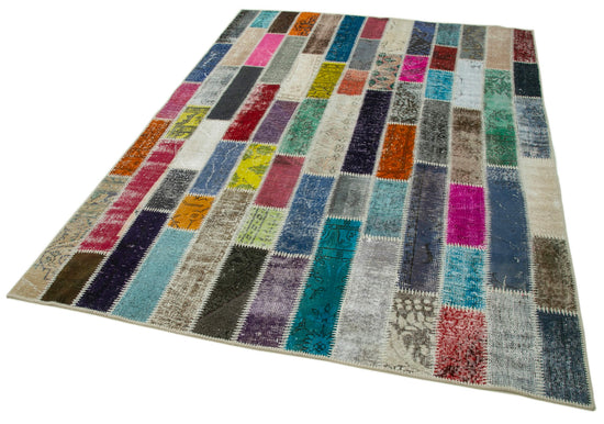 6x8 Multicolor Modern Patchwork Rug - 30968