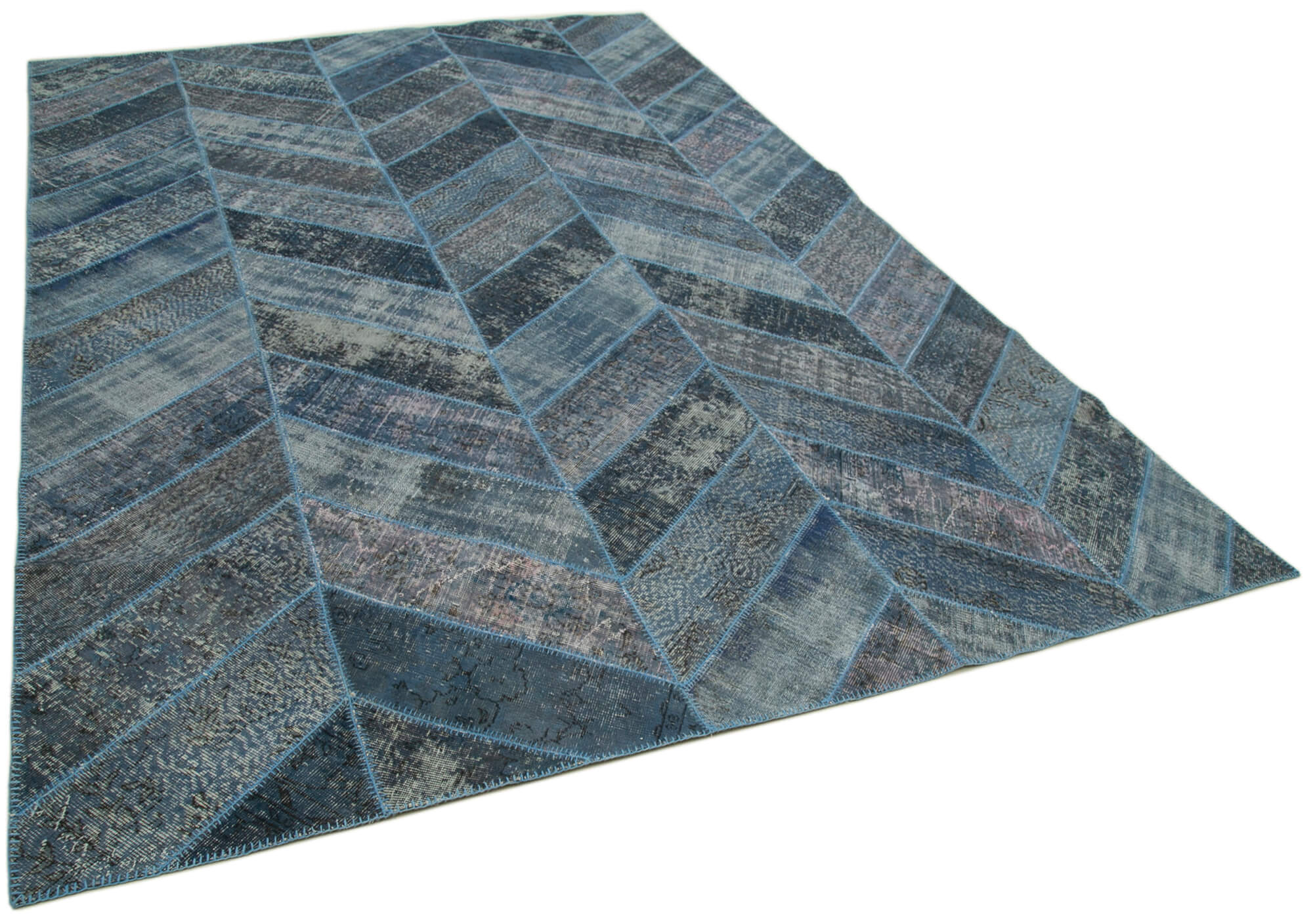 9x12 Blue Modern Patchwork Rug - 30970
