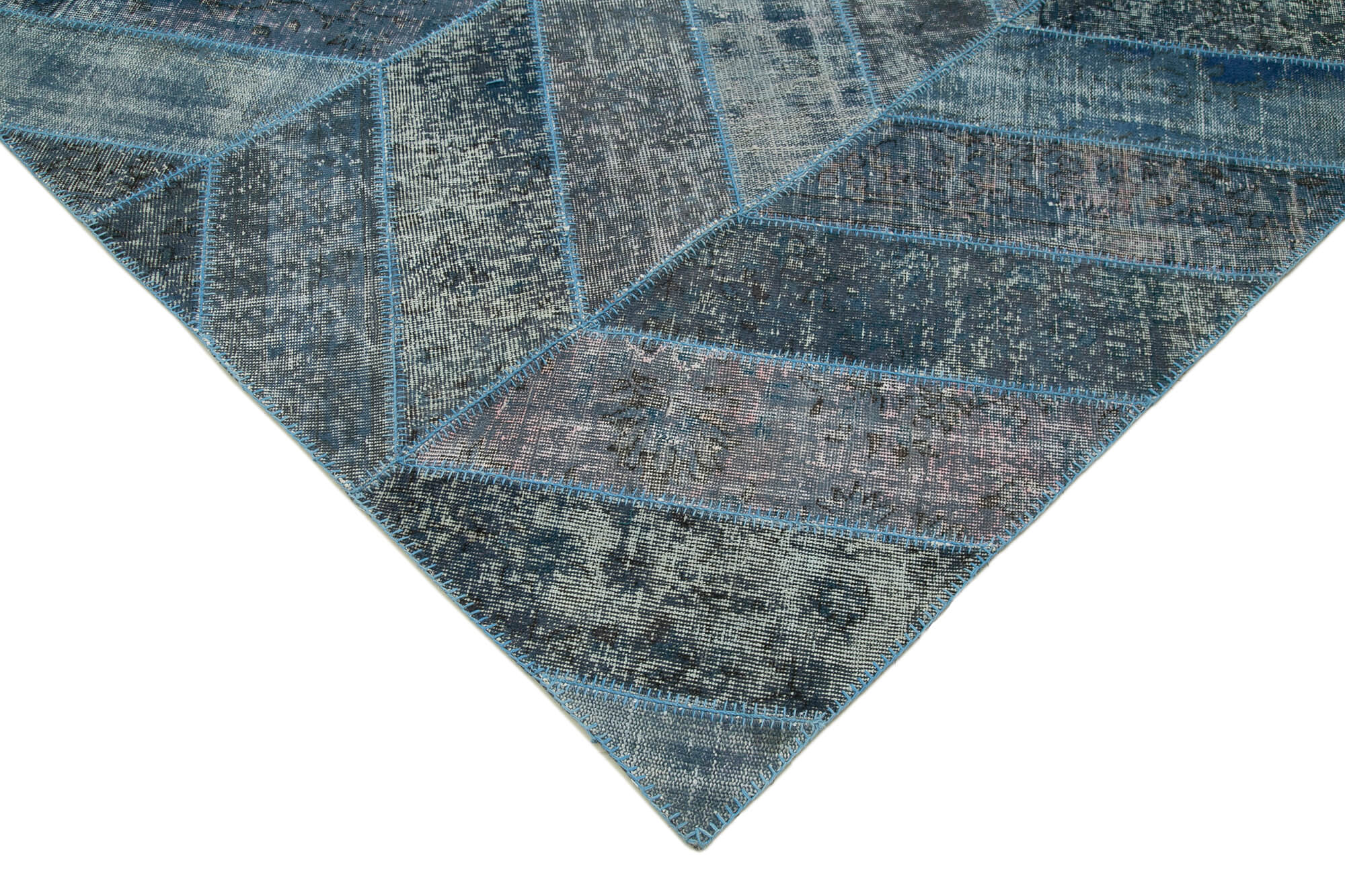 9x12 Blue Modern Patchwork Rug - 30970