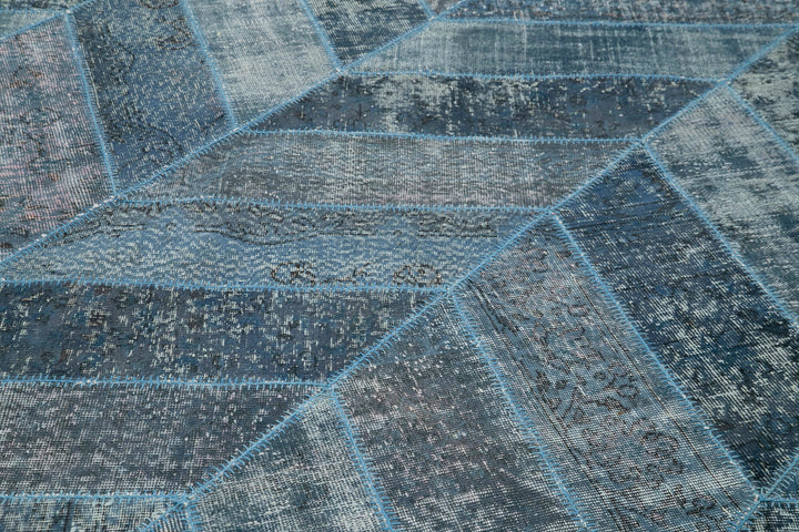 9x12 Blue Modern Patchwork Rug - 30970