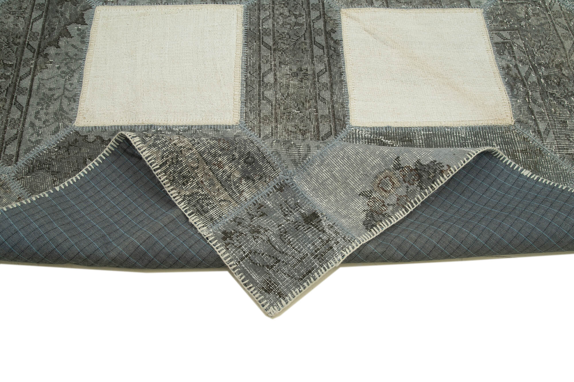 8x12 Grey Modern Patchwork Rug - 30973