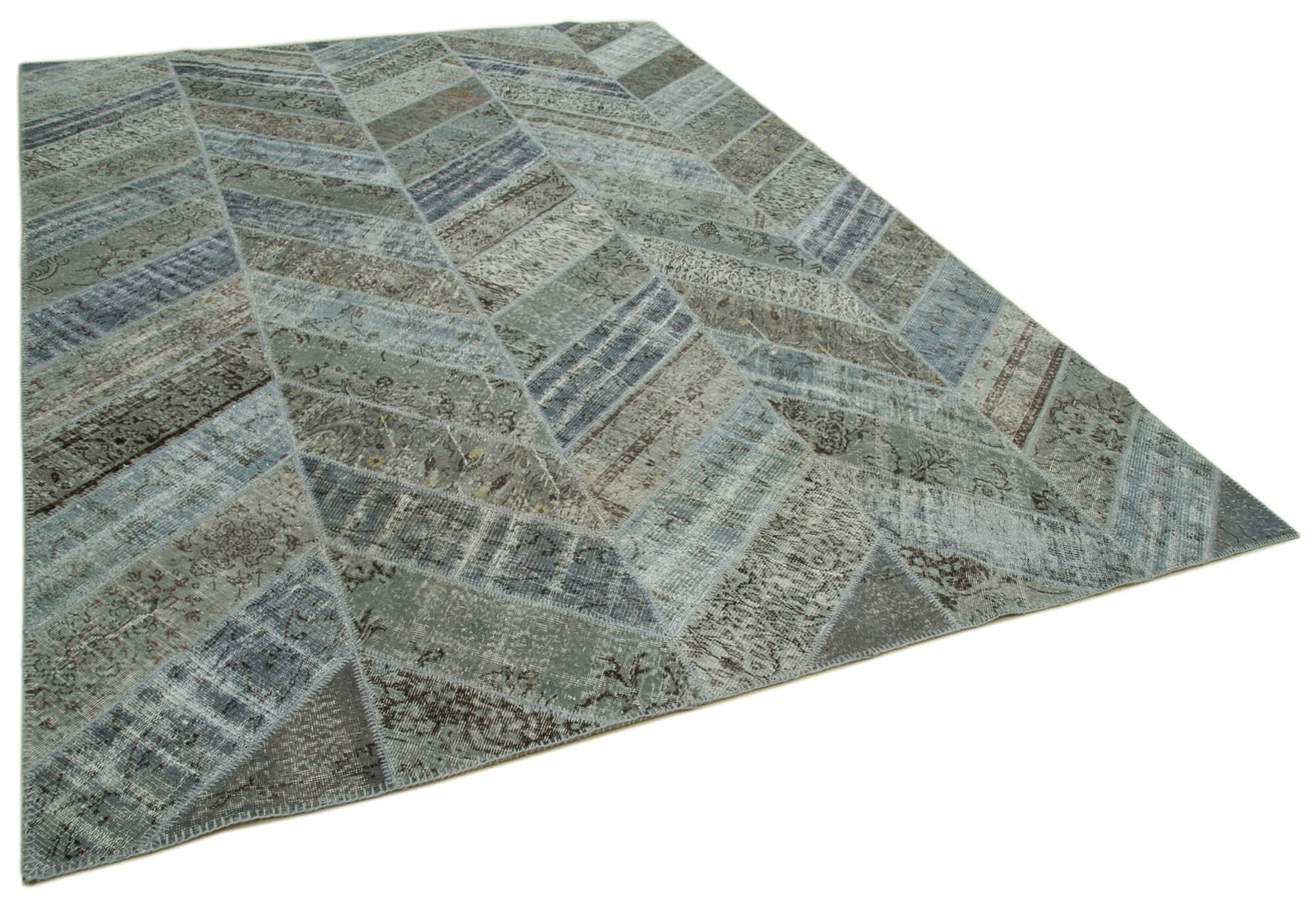 9x12 Grey Modern Patchwork Rug - 30975