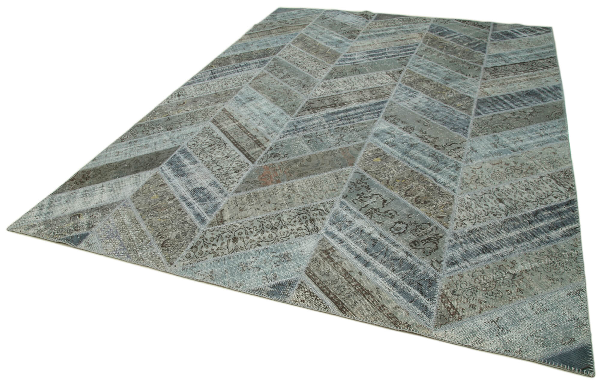9x12 Grey Modern Patchwork Rug - 30975