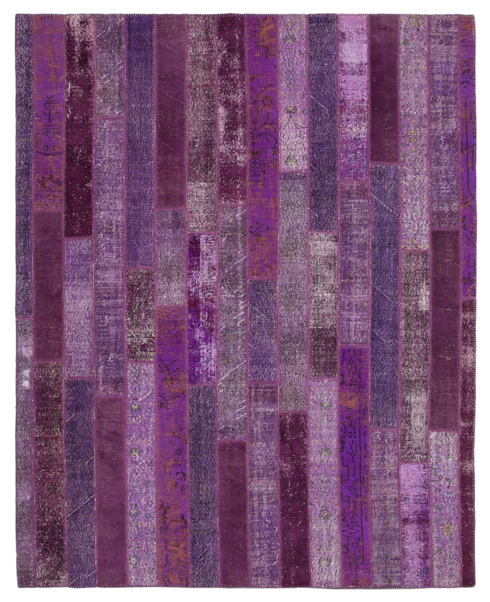 8x10 Purple Modern Patchwork Rug - 30976