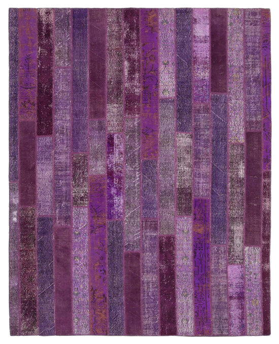 8x10 Purple Modern Patchwork Rug - 30976