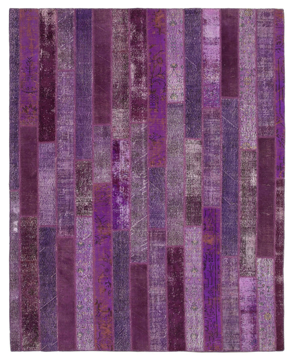 8x10 Purple Modern Patchwork Rug - 30976