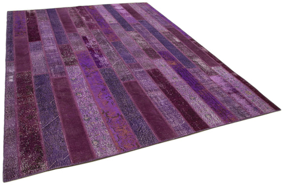 8x10 Purple Modern Patchwork Rug - 30976