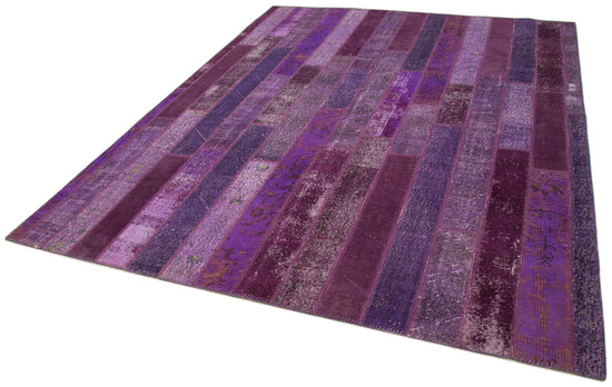 8x10 Purple Modern Patchwork Rug - 30976