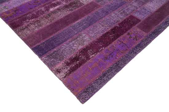 8x10 Purple Modern Patchwork Rug - 30976