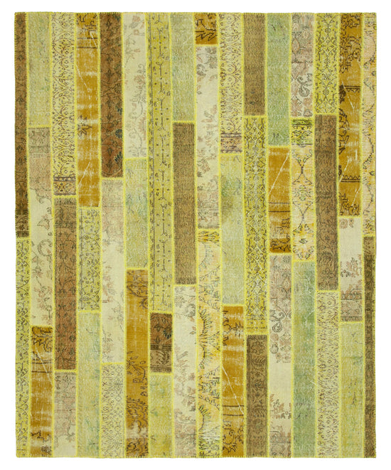 8x10 Yellow Modern Patchwork Rug - 30977