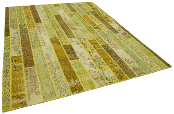 8x10 Yellow Modern Patchwork Rug - 30977