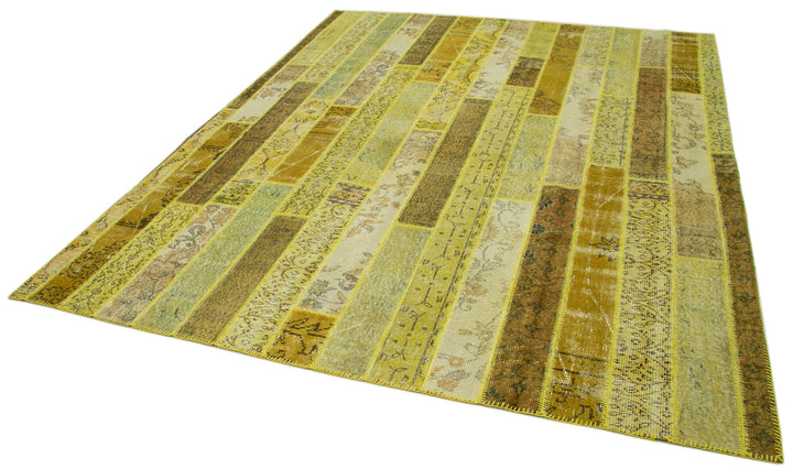 8x10 Yellow Modern Patchwork Rug - 30977