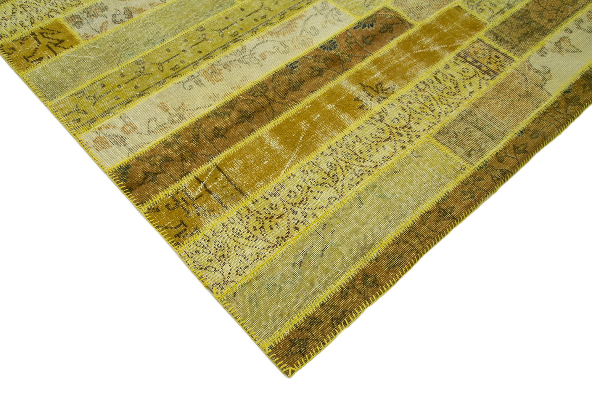 8x10 Yellow Modern Patchwork Rug - 30977