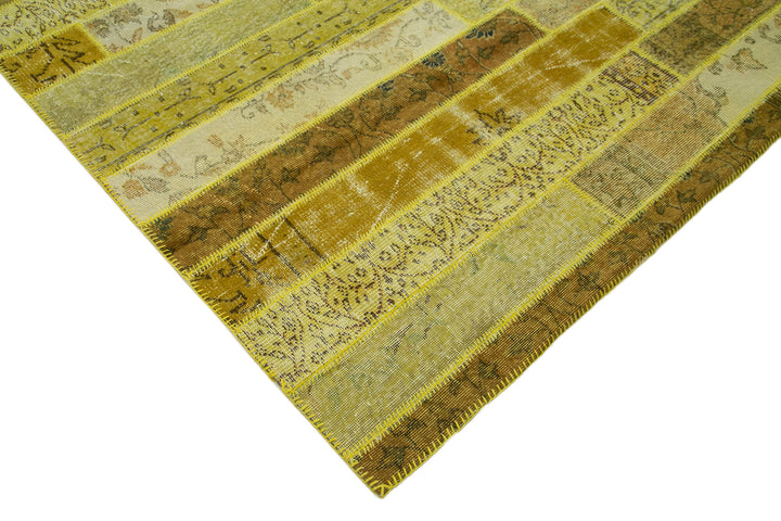 8x10 Yellow Modern Patchwork Rug - 30977